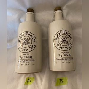 Vintage Hudson Bay Royal Charter Rye Whiskey stoneware crock; Empty